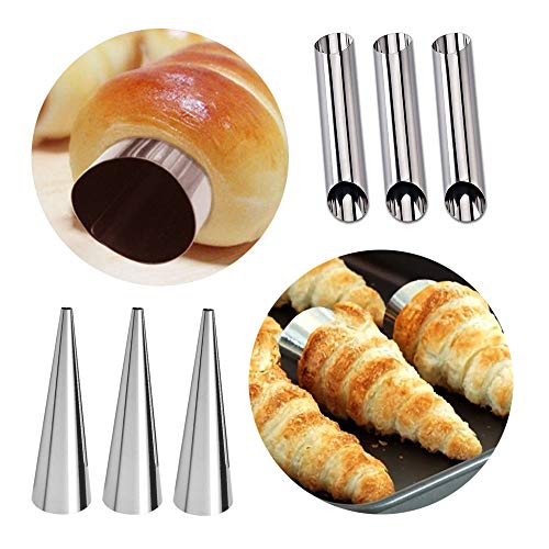 Anyasen 21 Piezas Cannoli Molde Tubos Cannoli Cilindro y Cono Acero Inoxidable Crema Formas de Cuerno con Cepillo de Limpieza, para Croissant Shell Cream Roll panqueques Crema