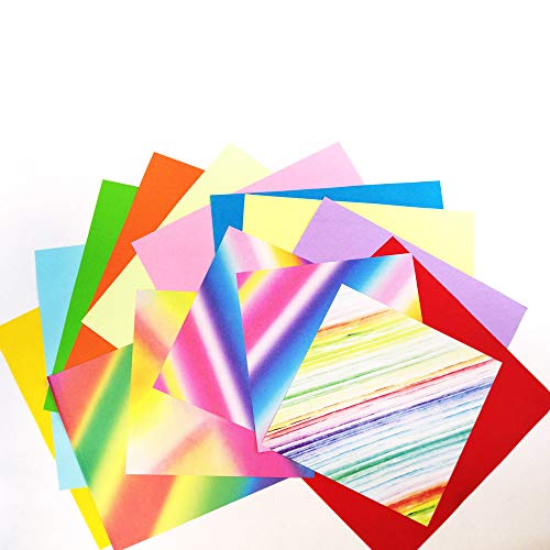 Anyasen origami papel 150 hojas de doble cara de papel papel origami arcoiris papel para papiroflexia para Papel de Origami Set para niños y adultos (2 tamaños 10 colores)