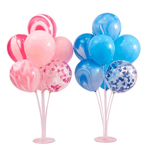 AOFOX Juego de Soporte para Globos de Mesa, Paquete de 2 Juego de Soporte para Globos de Mesa para Fiesta de cumpleaños, Bodas, Decoraciones navideñas