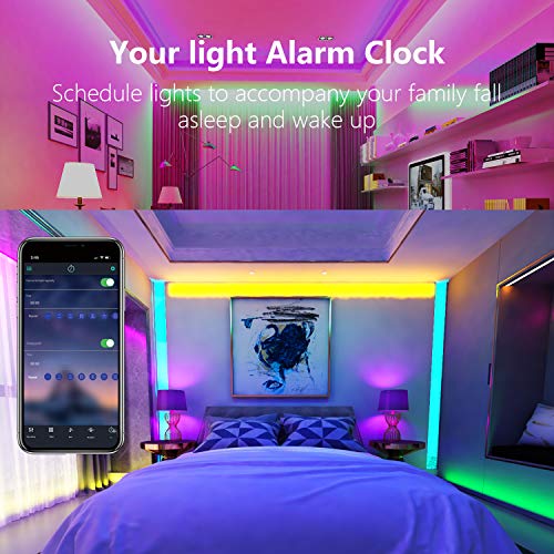 AOGUERBE Tiras de Luz LED 15M Tira de Luz de Cambio de Color de Música con Control Remoto 44 Teclas Control Remoto IR 5050 Kit de Tira de Luz LED RGB para Hogar, Fiesta, Cocina TV-APP controlada