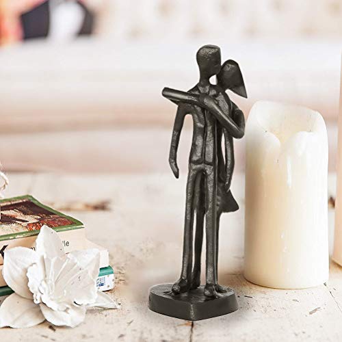 Aoneky Estatua de Pareja de Metal - Figura Decorativa de Parejas Novios Escultura de Hierro, Regalo para San Vanlentín Aniversario de Bodas Navidad, Decoración Romántica Moderna del Hogar Casa Oficina