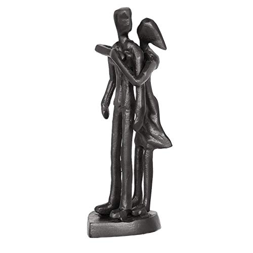 Aoneky Estatua de Pareja de Metal - Figura Decorativa de Parejas Novios Escultura de Hierro, Regalo para San Vanlentín Aniversario de Bodas Navidad, Decoración Romántica Moderna del Hogar Casa Oficina