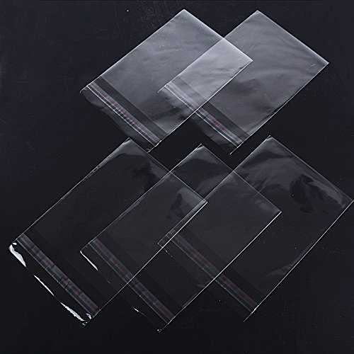 AONER 200pcs(10*15cm) Bolsas de Celofán Transparente Plastico Pequeñas OPP con Cierre Autocierre Banda Autodhesiva para Caramelo Bombones Regalos de Boda (10cm*15cm)