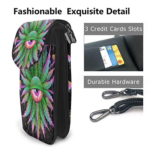 AOOEDM, bolso cruzado para teléfono celular, bolso dulce con diseño de hoja, bolso multicolor de cuero PU para mujer con correa ajustable