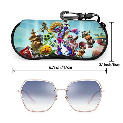 AOOEDM Plantas vs. Estuche para anteojos de zombis, sistema portátil del guardia del bolso de los vidrios del estuche de las gafas de sol de la cremallera del viaje