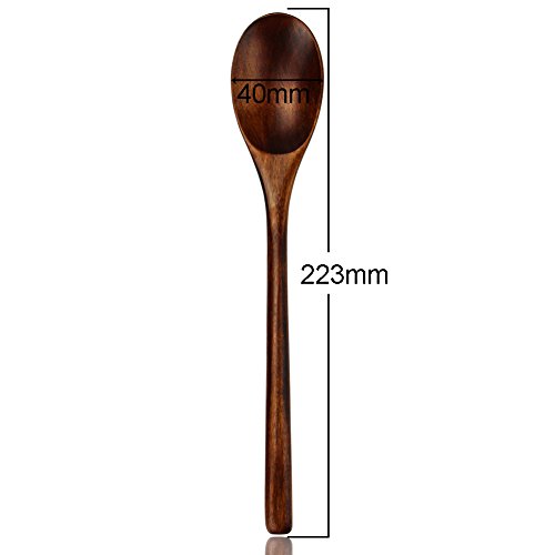 AOOSY Cuchara de madera, Juego de cucharas de sopa de madera Nanmu de 5 piezas de Janpanese, de estilo Janpanese, para comer mezclar, mezclar, cocinar y mezclar