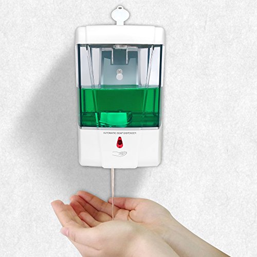 AOZBZ Dispensador de jabón de Manos sin Contacto 700ml Dispensador automático de jabón con Sensor IR de Montaje en Pared Bomba de loción de jabón de Cocina sin Contacto para baño de Cocina