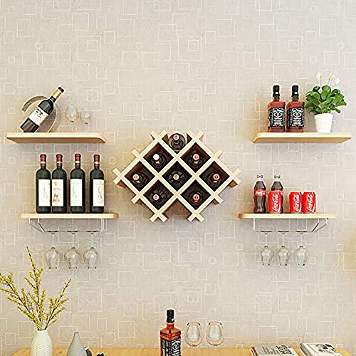 Aozean Estante para Botellas, Estante de Vino Colgante,Portabotellas, Vinoteca Restaurante, Bares, vinoteca, Cocina, mobiliario Diario del hogar, Porta Gabinete Estante Madera