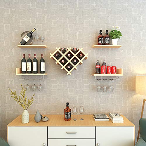 Aozean Estante para Botellas, Estante de Vino Colgante,Portabotellas, Vinoteca Restaurante, Bares, vinoteca, Cocina, mobiliario Diario del hogar, Porta Gabinete Estante Madera