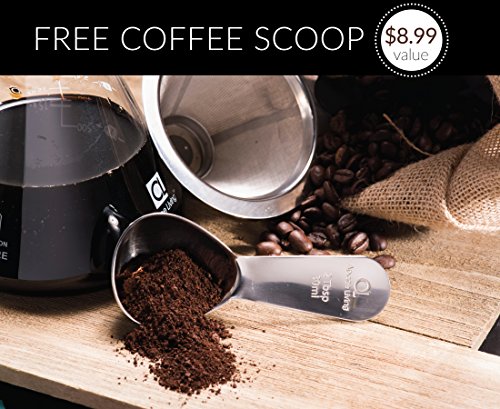 Apace Living Cafetera De Goteo Pour Over Filtro, Tapón De Corcho Y Cuchara Medidora - Elegante Cafetera Manual con Jarra De Vidrio y Filtro De Acero Inoxidable (500 ML)