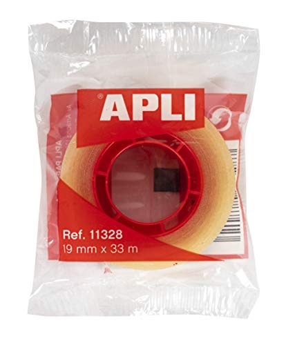 Apli 11328, Cinta Adhesiva Transparente (19 mm x 33 m)