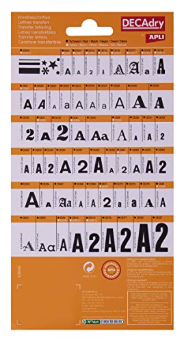 APLI DDB1F - Letras transferibles mayúsculas blancas 4 mm, 470 caracteres