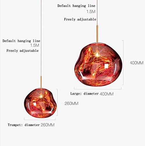 Apliques Pared Lámpara pendiente moderna, luces de techo de PVC lava Modelado de una sola cabeza, Café, restaurante de lujo lámpara colgante claro, rojo, 28cm, Tamaño Nombre: 40cm, Nombre de color: Ro