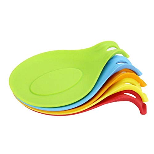 apoya cuchara resto de 100% silicona de grado alimenticio para utensilios de cocina,grande,colorida 5 unidades