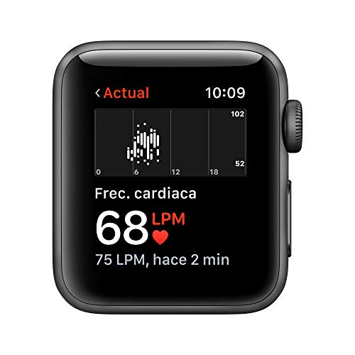 Apple Watch Series 3 (GPS) con caja de 38 mm de aluminio en gris espacial y correa deportiva, Negra