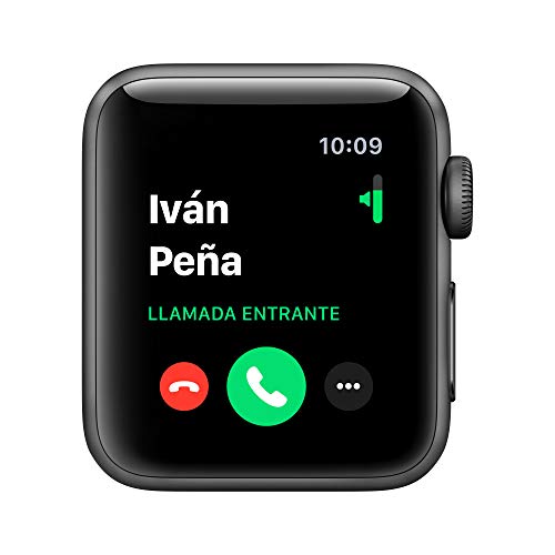 Apple Watch Series 3 (GPS) con caja de 38 mm de aluminio en gris espacial y correa deportiva, Negra