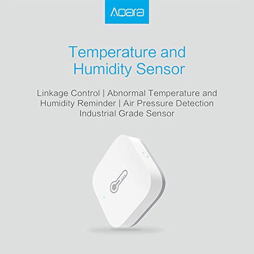 Aqara Termómetro Higrometro Sensor, Inteligente Mini Inalámbrico Aqara Sensor Temperatura de Humedad, Smart HomeTermohigrómetro Los Registros Históricos en Tiempo Real Funcionan con HomeKit MiHome