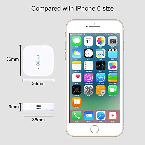 Aqara Termómetro Higrometro Sensor, Inteligente Mini Inalámbrico Aqara Sensor Temperatura de Humedad, Smart HomeTermohigrómetro Los Registros Históricos en Tiempo Real Funcionan con HomeKit MiHome