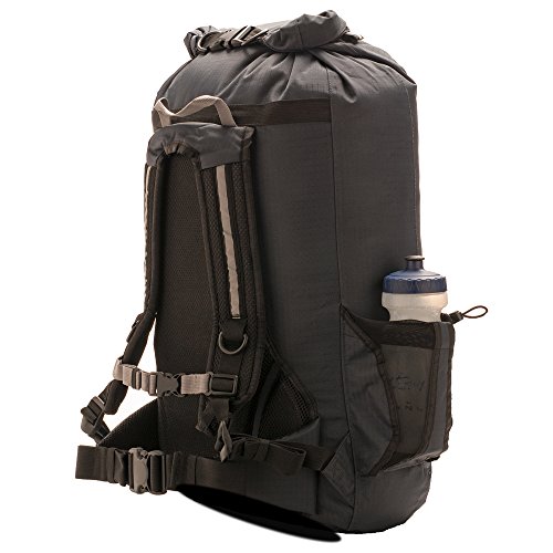 Aqua Quest SPORT 30 Mochila Impermeable Gris con Bolsillos para las Botellas de Agua, Cierre Enrolalble para el Senderismo, Kayak, Esquí