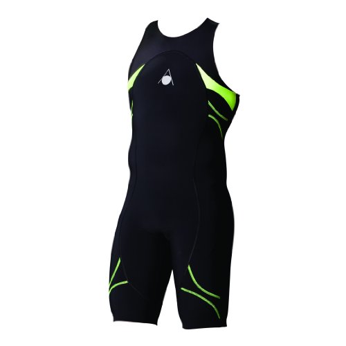 Aqua Sphere - Traje Triatlón sin Mangas y Pata Corta para Hombre - Modelo Energize - Permitido en Ironman (Medida Cintura 76cm) (Negro/Lima)