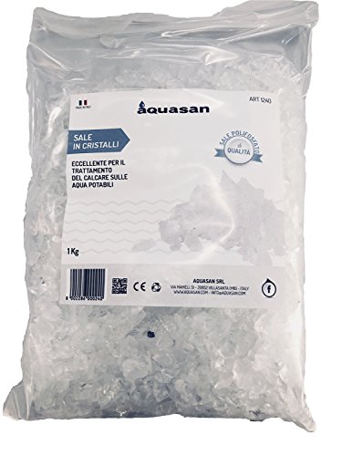 Aquasan 1240 - Sal de polifosfato con cristales en bolsa, color blanco, 1 kg