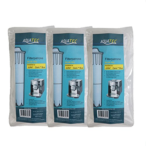 AQUATEC - Filtro para cafetera automática Jura Claris Blue (3 unidades)