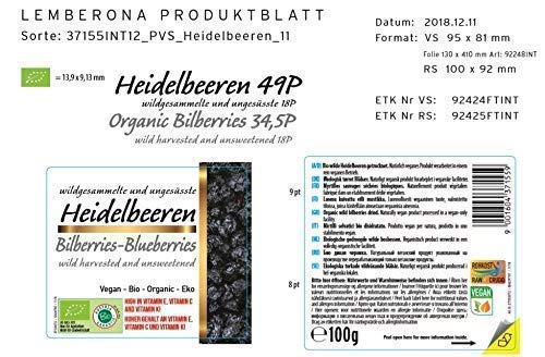 Arándanos azules silvestres deshidratados sin azucar añadido ecológicos 700g orgánicos 100% naturales crudos Bio organic dried bilberries unsweetened 7x100 gr