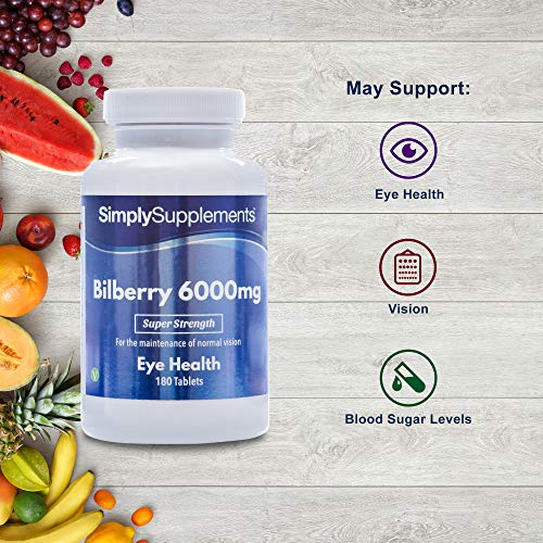 Arándanos Plus 6000mg - ¡Bote para 3 meses! - Apto para veganos - 180 Comprimidos - SimplySupplements