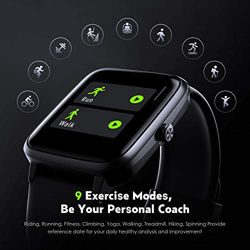 Arbily Reloj Inteligente Pantalla Táctil Completa Pulsera de Actividad Smartwatch Mujer Hombre Niño Reloj Deportivo a Prueba de Nadar Impermeable Podómetro Monitor de Sueño para iOS Android (Negro)