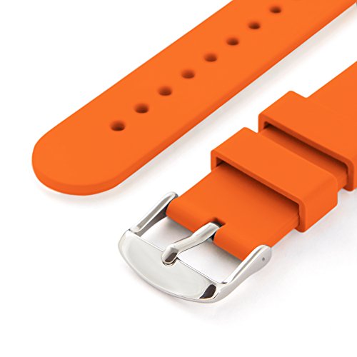 Archer Watch Straps | Repuesto de Correa Reloj de Silicona para Hombre y Mujer, Caucho Fácil de Abrochar para Relojes y Smartwatch | Naranja Portland, 22mm