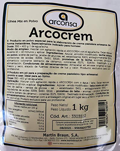 Arcocrem Arconsa - Preparado para Crema Pastelera - 1 kg