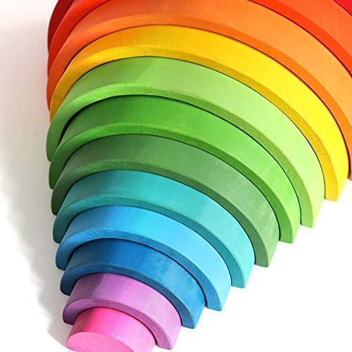 Arcoiris de madera de 12 arcos. Juguetes Educativos. Aprendizaje para niños.