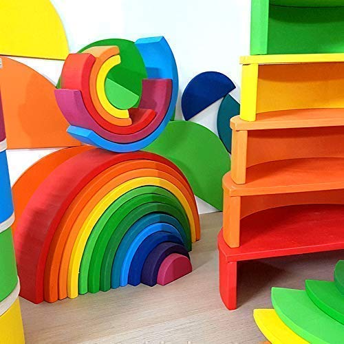 Arcoiris de madera de 12 arcos. Juguetes Educativos. Aprendizaje para niños.