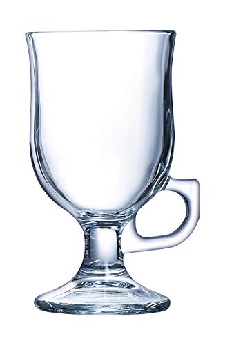 Arcoroc ARC 37684 Irish Coffee - Juego de 6 vasos de café con asa, 240 ml, cristal transparente