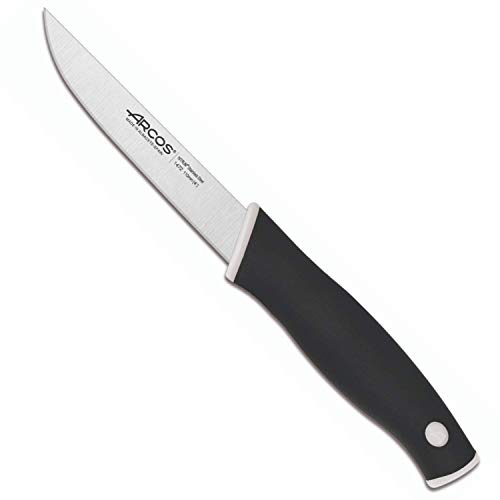 Arcos 147224 Cuchillo para Verduras, Acero_Inoxidable, Negro Y Blanco, 110 mm