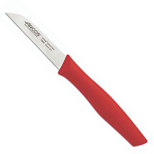 Arcos 188422 Cuchillo Mondador, Stainless Steel, Rojo, 80 mm