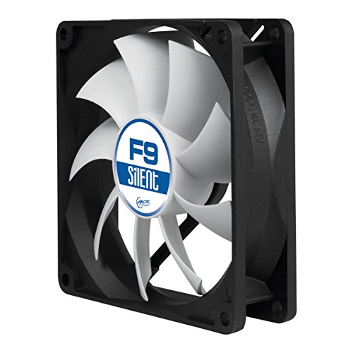 ARCTIC F9 Silent – Ventilador de Caja para CPU, Motor Muy Silencioso, Computadora, 1000 RPM – Gris/Blanco/Negro, 92 mm (ACFAN00026A)