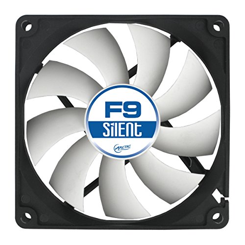 ARCTIC F9 Silent – Ventilador de Caja para CPU, Motor Muy Silencioso, Computadora, 1000 RPM – Gris/Blanco/Negro, 92 mm (ACFAN00026A)