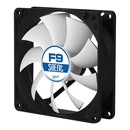 ARCTIC F9 Silent – Ventilador de Caja para CPU, Motor Muy Silencioso, Computadora, 1000 RPM – Gris/Blanco/Negro, 92 mm (ACFAN00026A)