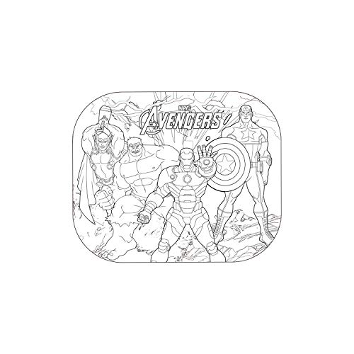 ARDITEX AV11923 Protectores De Sol para Ventanas - 2 Unidades - Incluye póster para Pintar de Marvel-Vengadores