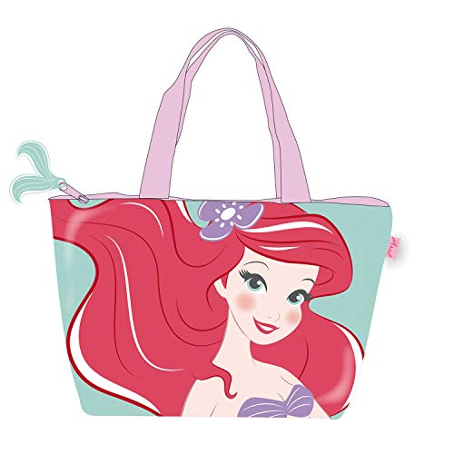 ARDITEX WD12578 Bolsa de Playa de 48x32cm con Cremallera de Disney-Princesas