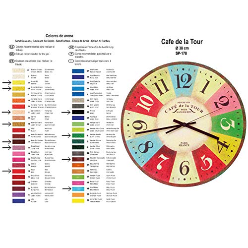 Arenart - Set Pintar con Arenas de Colores - Reloj Café de la Tour Ø 38 cm