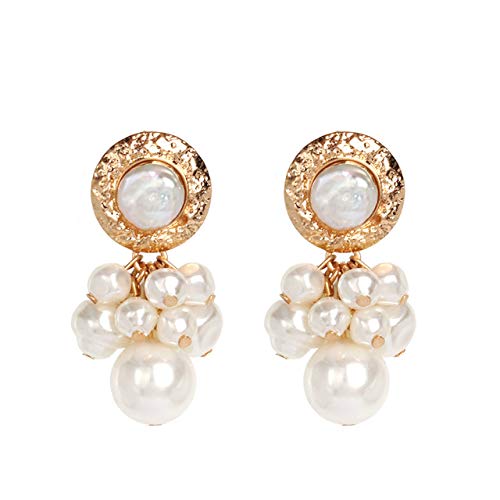 Arete Cruz Pendientes De Aro De Perla Para Las Mujeres Grandes Redondos Del Círculo Pendientes Colgantes Corazón Boda Joyería Nupcial Venta Al Por Mayor Bijoux   51740-Wh