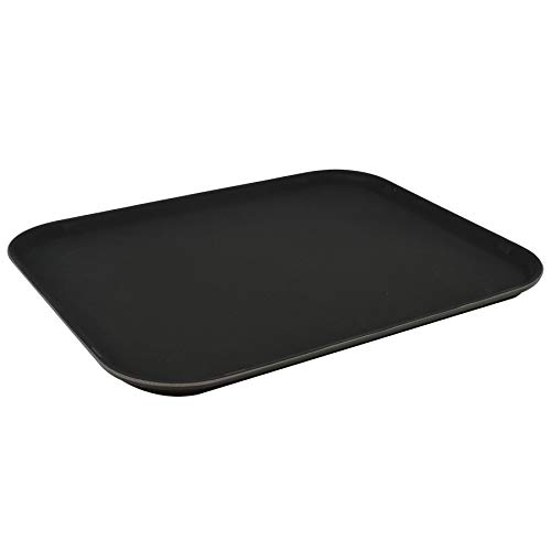 Argon Tableware Bandeja Antideslizante - para Servir Comida y Bebidas - Negro - 35 x 45 cm - Pack de 6