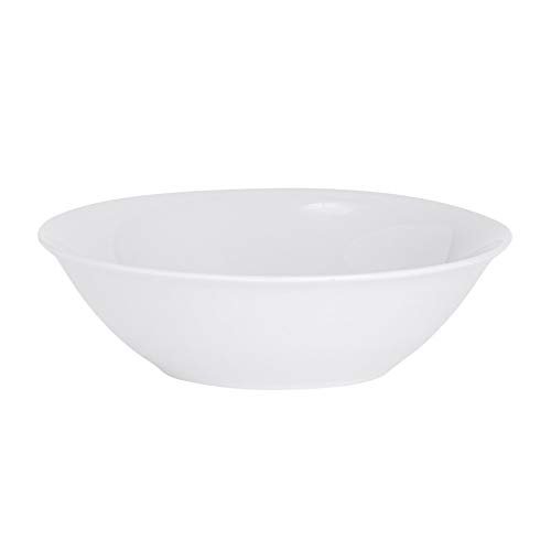 Argon Tableware Juego de Platos hondos Blancos para Sopa o Pasta - Borde Ancho - 230 mm - Pack de 6