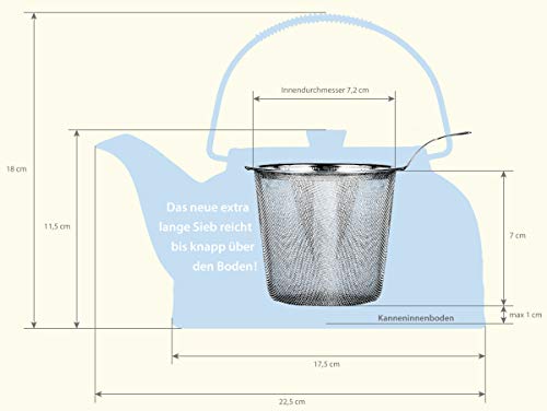 Aricola Juego de té/Té Servicio de Nelly Grande de cerámica Resistente al Calor, 1,5 L Tetera con colador, de Acero y 6 de Cups Original