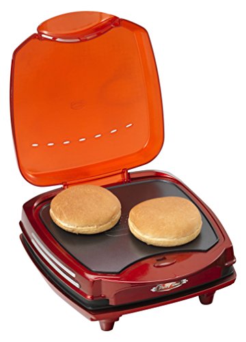 Ariete 185 MAQUINA DE HAMBURGUESAS PARTY TIME, 1200 W, Grate + Griddle, Negro, Rojo