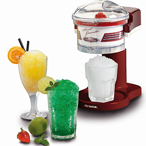 Ariete 78 Picadora de Hielo Sweet Granita Party Time, 30 W, triturador hielo extraíble, hoja acero inoxidable, fácil limpiar y desmontar, tapa on/off, rojo y blanco