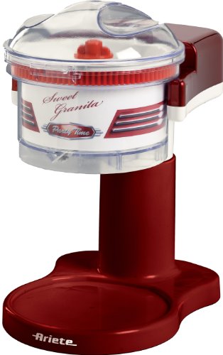 Ariete 78 Picadora de Hielo Sweet Granita Party Time, 30 W, triturador hielo extraíble, hoja acero inoxidable, fácil limpiar y desmontar, tapa on/off, rojo y blanco