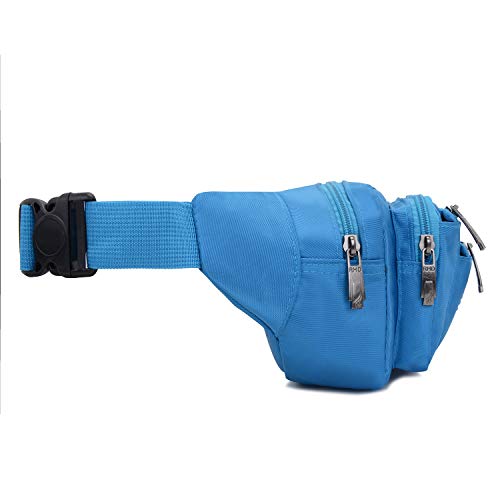 Ariineer Impermeable Riñoneras Hombre Mujer Grandes Riñoneras de Marcha Running de Acampada y Marcha Bolsos de Gimnasio Bolsos Bandolera para Hombre Mujer (Azul)